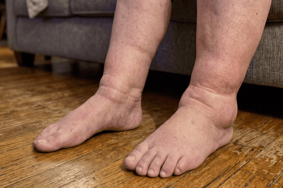 Swollen ankles and feet at the end of the day